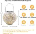 Outdoor Solar Big Lantern Waterproof Garden Decor Gifts for Mom ,Solar Garden Lights for Backyard Table Walkway Christmas Gifts for Grandma Wife (White,1Pack)