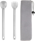 Titanium Long Handle Spork and Spoon Camping Utensils
