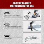 Large Fibreglass Vehicle Emergency Fire Blanket 13.1x19.6 ft, Car Fire Suppression Blanket for Conflagration with Carry Bag, Silver