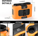 20000mAh Portable Waist Fan, Personal Fan Clip on with Rechargeable Battery operated, 40H Cooling,10 Speeds,16000RPM Hands-Free Belt Neck Fan for Outdoor Jobsite Gardening Camping Travel (Orange)