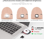 ATNKE LED Lighted Beanie Hat,USB Rechargeable 4 LED Running Headlamp Bright Cap with The Light Gifts for Men and Women