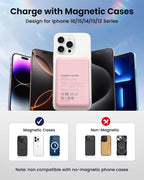 for Magsafe Battery Pack 12000mAh Magnetic Power Bank Portable Charger 20W USB C Fast Charging Wireless Charger for iPhone 17/16/15/14/13/12
