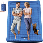 Double Sleeping Pad Camping, 6" Extra Thick Camping Pad with Pillow Built-in Foot Pump Waterproof Inflatable Sleeping Mats for Camping, Backpacking, Hiking,Traveling Tent