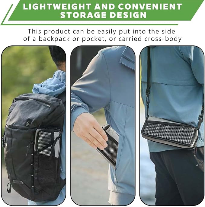 2-in-1 Collapsible Camping Stool & Sling Bag / 220LB Load Capacity Folding Portable Fishing Stool/Collapsible Stool for Camping, Hiking, Fishing, Gardening & Beach Outdoor Activities (Grey, M)