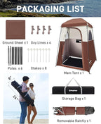 KingCamp Shower Tent, Portable Privacy Tent Outdoor Camping 1/2 Room Toilet Tents with Shower Bag & Dressing Room for Beach, Camping & Hiking