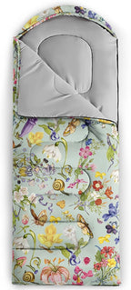 Sleeping Bags for Adults and Kids，3D Printing Camping Sleeping Bag for Girls Boys Lightweight Waterproof Cold/Warm 3-Season，Outdoor Travel with Compression Bags