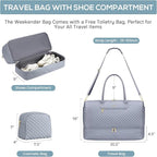 Travel Bag Weekender Bags for Women - Carry on Overnight Bag with Shoe Compartment Duffle Bag with Laptop Pocket Hospital Bag Grey