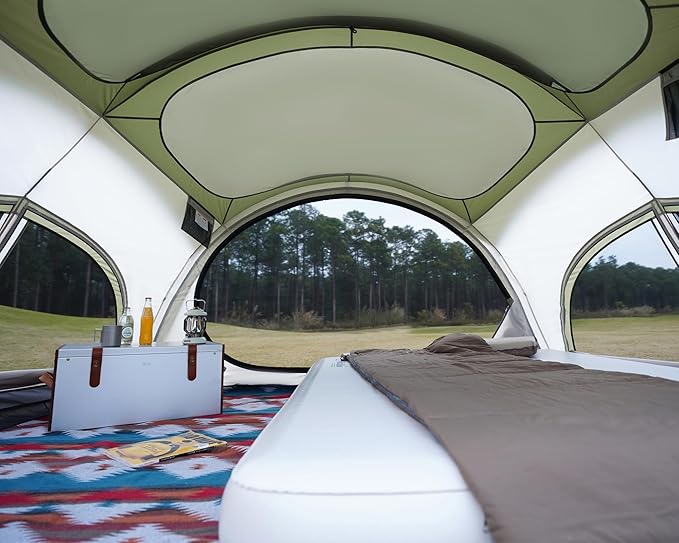 Vidalido 3-4 Person Camping Tent with 2 Large Mesh Door 4 Mesh Window Family Tents, Double Layer Waterproof Portable Easy Setup Camp Tent, Canvas Dome Tents for Camping Outdoor Hiking and Backpacking