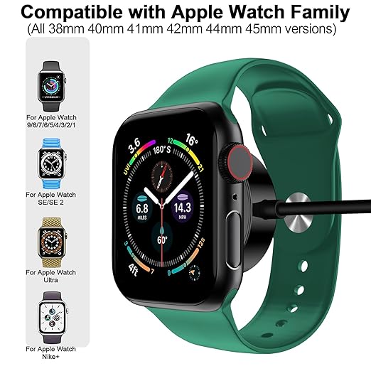 𝟐𝟎𝟐𝟔 𝐔𝐩𝐠𝐫𝐚𝐝𝐞𝐝 for Apple Watch Charger Magnetic Fast Charging Cable [Portable] Magnetic Wireless Charging Compatible with iWatch Series Ultra/8/7/6/SE/SE2/5/4/3/2/1-[6.6FT/2M] Black
