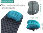 TREKOLOGY Ultralight Inflatable Camping Travel Pillow - ALUFT 2.0 Compressible, Compact, Comfortable, Ergonomic Inflating Pillows for Neck & Lumbar Support While Camp, Hiking, Backpacking