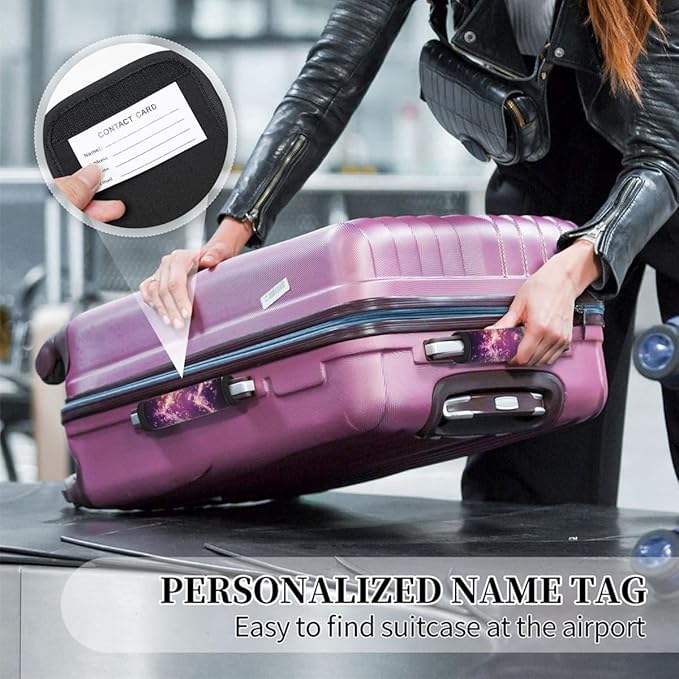 Abstract Love Music Note 2 Pack Luggage Handle Wrap Set of Neoprene Luggage Tags for Suitcases Bag Strap Wrap Cover Travel Airplane Accessories Covers Markers Sleeve Grips Identifiers Cruise