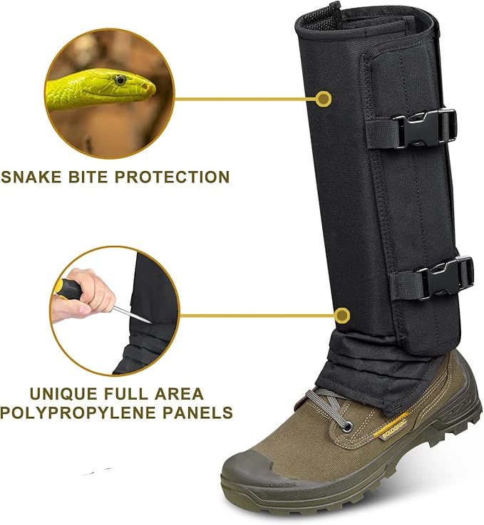 Skiguard Snake Guard Gaiters - Waterproof Chaps for Lower Legs, Bite Proof Guardz, Adjustable Size