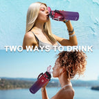 32oz Insulated Water Bottle with Straw Lid & Spout Lid & Paracord Handle, Stainless Steel Water Bottle Wide Mouth, Double Wall for Women Men Gym Fitness Outdoor