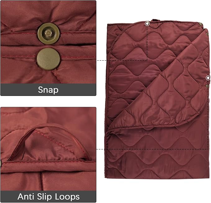 LOOGU Camo Blanket Waterproof Insulation Poncho Liner for Outdoor Camping, Hiking, Hunting, Survival, Backpacking, Picnicking