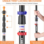 CAMULAND Tent Poles, Heavy Duty Tarp Poles Canopy Poles Aluminum Tent Poles with Non-Slip Cone Bottom, Adjustable Telescoping Tarp Poles