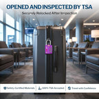 Forge Open Alert TSA Approved Luggage Locks - 3 Digit Combination, Easy Read Dials, Zinc Alloy Body - Ideal Travel Lock for Luggage, Suitcases, Bags & Toolboxes (Purple 2 Locks)