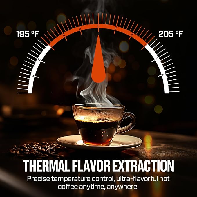 SENIX Coffee Maker Single Serve, Portable, 2-in-1 20V 5.0 Ah Battery, Charger & Power Cord, Compatible with K-Cups, Ground, Pods, 8oz Brew Size - for Travel, Camping, To-Go, Job Site, Home (CMX2-M4)