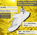 Shoe Washing Machine Bag,Laundry Shoe Bag for Washer and Dryer,Reusable Shoe Cleaning Bag for Sneakers,Tennis Shoes,With Self-locking Zipper, Microfiber Inside (Lite Yellow - 2 Pack)