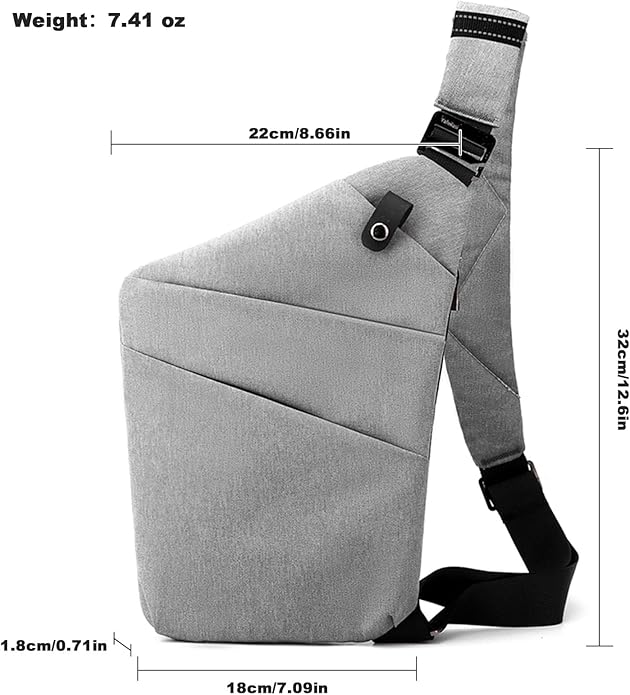 Anti Theft Travel Bag, One Shoulder Large Capacity Cross-body Bag Chest Fashion Lightweight Sling Bags for Travel Sports