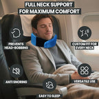 Travel Pillow, 100% Pure Memory Foam Travel Neck Pillow Airplane Neck Support Ergonomic Design for Traveling Suitable for Airplanes,Offices and Cars-Blue