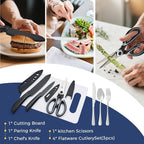 Portable Camping Kitchen Utensil 34 Pcs Set- Cookware Kit, Stainless Steel Outdoor Cooking and Grilling Utensil Organizer Travel Set Perfect for Travel, Picnics, RVs, Camping, BBQs, Parties