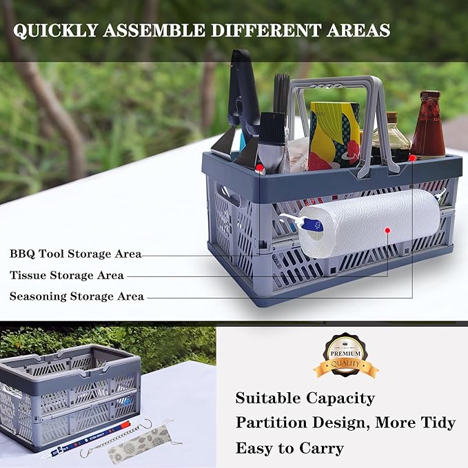 BBQ Sauce&Tools Storage Basket it more convenient for you to carry barbecue sauce tools outdoors, on the beach, and on barbecues, and it is easier to store barbecue sauce tools.