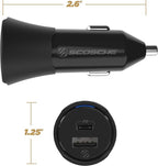 Scosche CPDCA38 38W USB-C Cigarette Lighter Adapter, Dual Car Charger with USB-A and USBC Fast Charging Port Compatible with iPhone 16/15/14/13/12, Samsung Galaxy S25/S24/S23 & Type-C Android Devices
