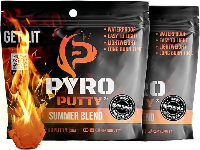 Phone Skope Pyro Putty: Waterproof Survival Fire Starter for Emergency Preparedness, Fire Starters for Campfires - Survival Gear and Supplies