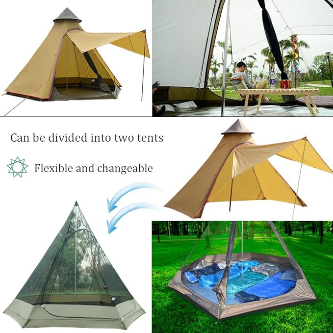 12'x10'x8'Dome Camping Tent 5-6 Person 4 Season Double Layers Waterproof Anti-UV Windproof Tents Family Outdoor Camping Tent