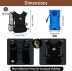 Running Hydration Vest for Women Men - Waterproof Running Water Backpack Hydration Pack with 12 Pockets, Lightweight Water Vest for Hiking Trail Cycling Marathon Race