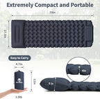 Sleeping Pad for Camping - 4” Thick Inflatable Camping Mat with Built-in Pump & Pillow, Ultralight Self Inflating Camping pad, Backpacking Sleeping Mat for Hiking, Tent, Traveling