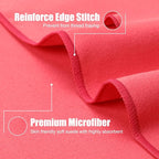 Quick Dry Travel Towel, 3 Sizes 1 Pack Camping Microfiber Towel, Lightweight Fast Drying Towels Set 60"x30", 30"x15", 15"x15" w/Bag for Gym, Beach, Hiking, Swimming, Red