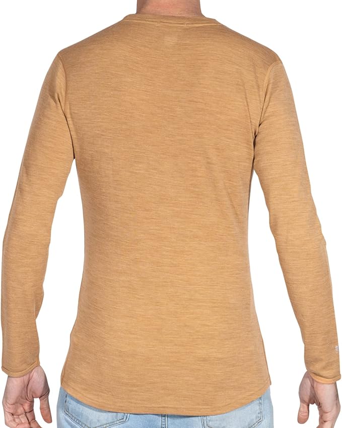 MERIWOOL Mens Base Layer - 100% Merino Wool Midweight Long Sleeve Thermal Shirt