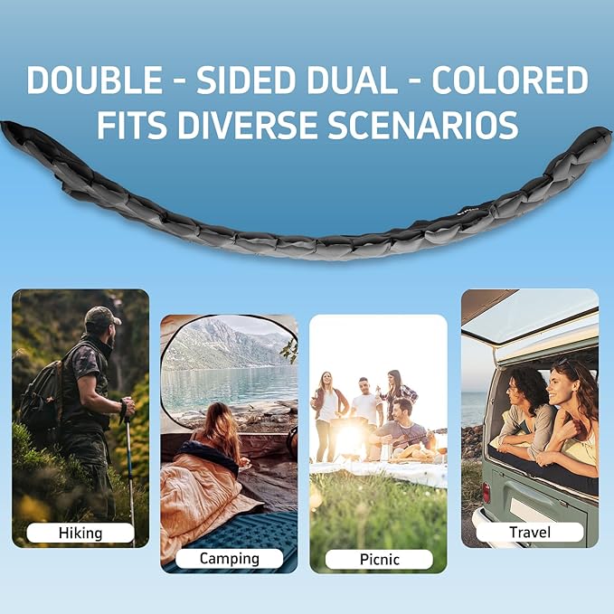 Ultralight Sleeping Pad Camping Inflatable Pillow for Camping Combo, Compact Backpacking Inflatable Sleeping Pad for Adults- Portable for Hiking, Travel - Durable & Comfortable