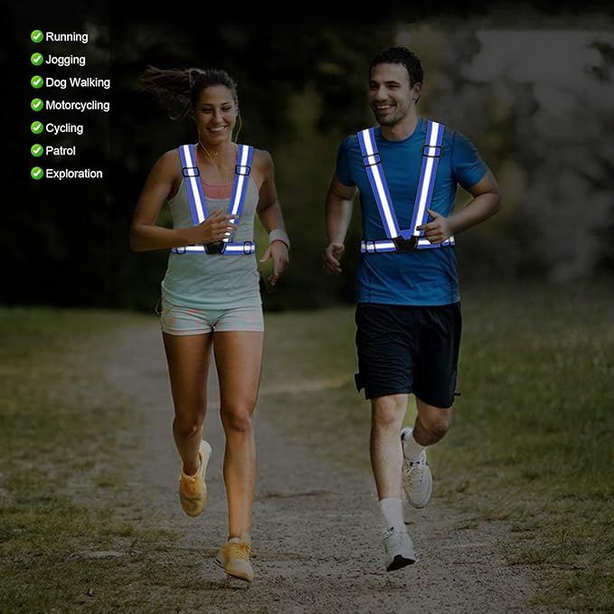 Reflective Vest Running Gear, 2Pack High Visible Safety VES for Cycling Jogging Running Walking, Adjustable for Men Women Kids