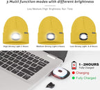 ATNKE LED Lighted Beanie Hat,USB Rechargeable 4 LED Running Headlamp Bright Cap with The Light Gifts for Men and Women