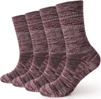 EnerWear 4 Pack Women's Merino Wool Outdoor Hiking Trail Crew Sock