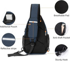 MOSISO Sling Backpack Bag, Crossbody Shoulder Bag Travel Hiking Daypack Chest Bag with Front Square Pocket&USB Charging Port