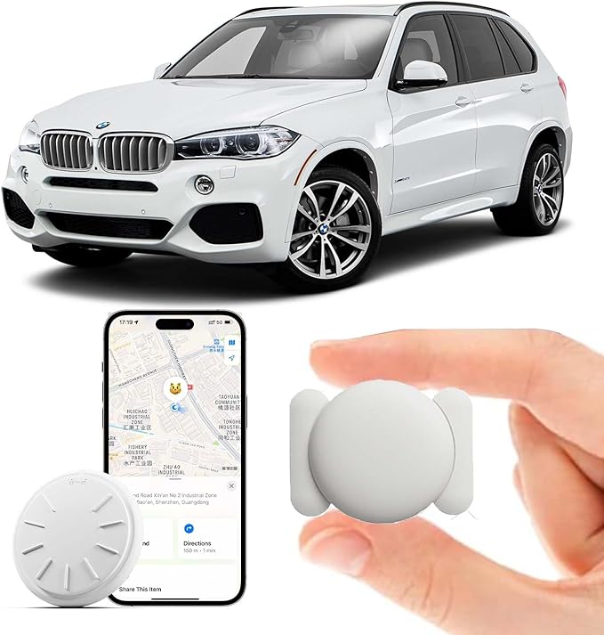 GPS Tracking Devices, 1PCS Tracker Device for Vehicles Work with Find My (iOS Only), Car Tracker Device Hidden with Magnetic Case, No Monthly Fee, GPS Tracker for Vehicles (White)