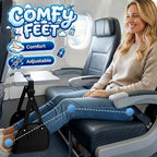 Airplane Foot Hammock, No Collapse Thickened Bamboo Airplane Foot Rest for Long Flight, Adjustable Footrest for Office, Long Flight, Flawless Accessory with Business Trip (1 PCS)