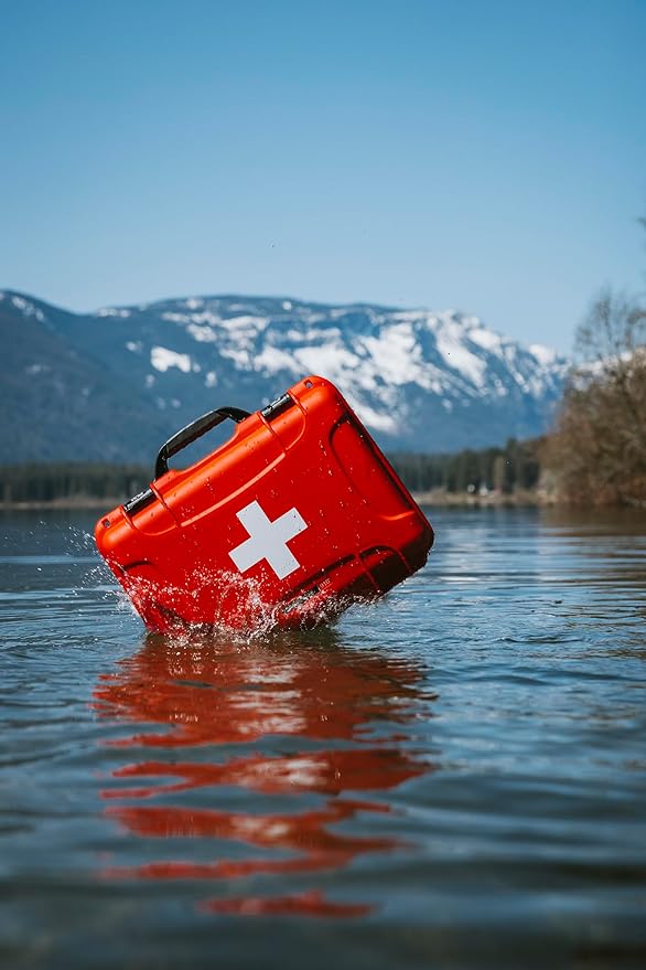 NANUK 920 Waterproof First Aid Box Empty – Durable, Medical First Aid Organizer Case, IP67-Rated, Dustproof, Impact-Resistant, and Floats (15" x 10.5" x 6.2") – Red