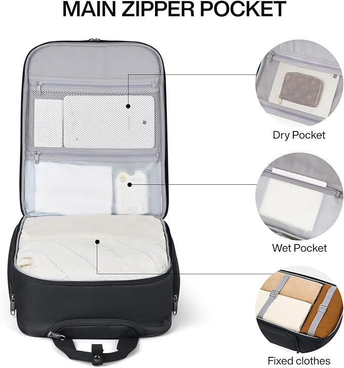 Hanke Softside Expandable Underseat Carry On Luggage for Airplanes,Travel Luggage Rolling Bag Personal Item Bag Small Suitcase,Black,16-Inch