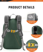 SKYSPER Foldable Small Backpack – 20L Lightweight Hiking Daypack with Chest Belt Packable Travel Rucksack for Women Men