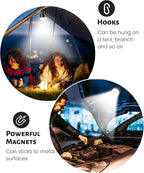 Camping Lantern Rechargeable, 600LM Led Camping Light, 5 Light Modes Waterproof Portable Light with Magnetic Base for Power Outages, Hurricane Emergency, Outdoor, Hiking, Home and Car (Green)