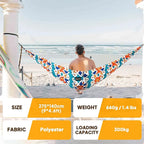 NATUREFUN Ultra-Light Travel Camping Hammock | 300kg Load Capacity,Breathable,Quick-Drying | 2 x Premium Carabiners,2 x Nylon Slings Included | Outdoor Indoor Garden