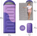 Sleeping Bags for Adults&Kids,Lightweight Waterproof Warm Weather Sleeping Bag,Compact Portable Sleeping Bag for Camping,Essentials Gear for Camping Hiking Outdoor Travel