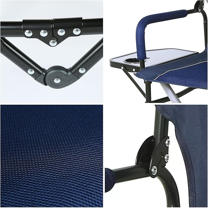 ROCK CLOUD Folding Camping Chair with Storage Pocket and Side Table Compact Portable Camp Chairs Outdoor for Camp Lawn Hiking Fishing Sports