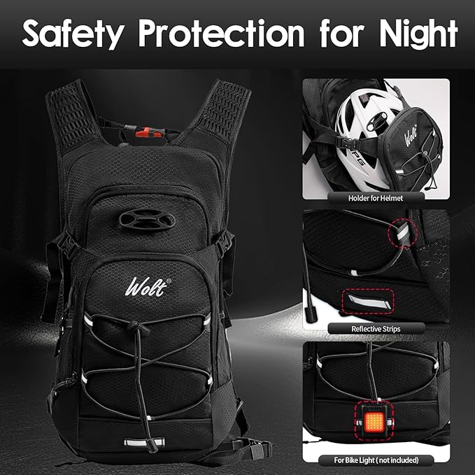 WOLT Hydration Backpack 18L Hiking Water Backpack with 2L Water Bladder for Men Women, Hydration Pack for Running Cycling Biking and Climbing