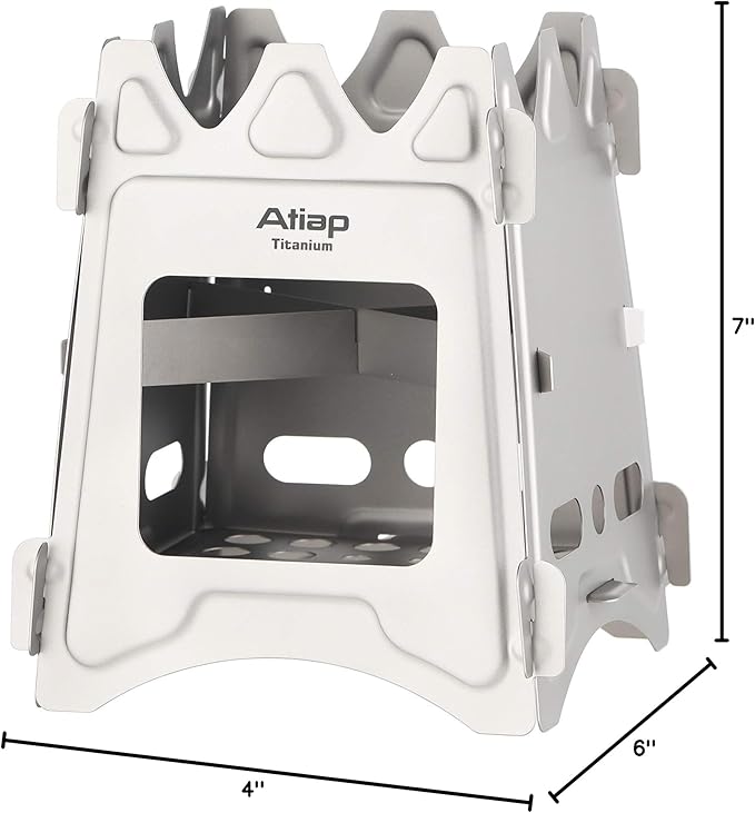 Ultralight Titanium Wood Burning Stove Outdoor Camping Multi-Fuels Alcohol Stove BBQ Stove WS009ST-Ti (Multifunctional Wood Burning Stove)