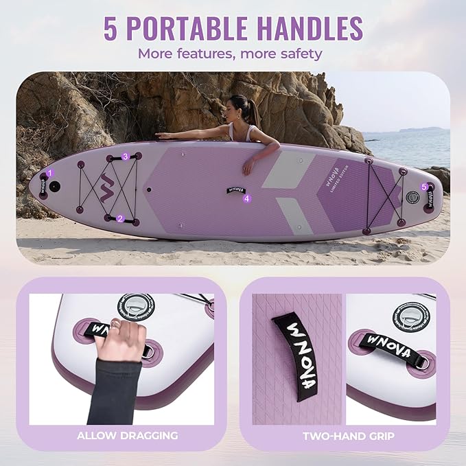 11'6"x35" Extra Wide Stand Up Paddle Board Inflatable for All Levels, 430LBS Capacity SUP Paddleboard with Complete Accessories, Double Acton Pump, Blow Up Paddle Board for Family